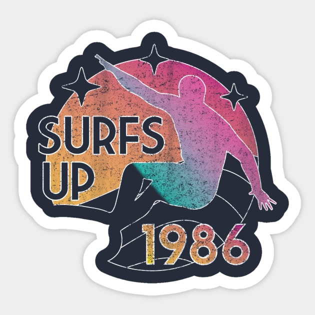 Surfs Up 1986 Sticker by BeanePod